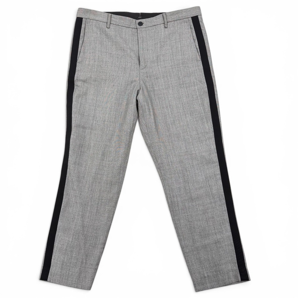 Rag & Bone Tuxedo Stripe Trousers Womens 12 Gray Wool Blend Excellent